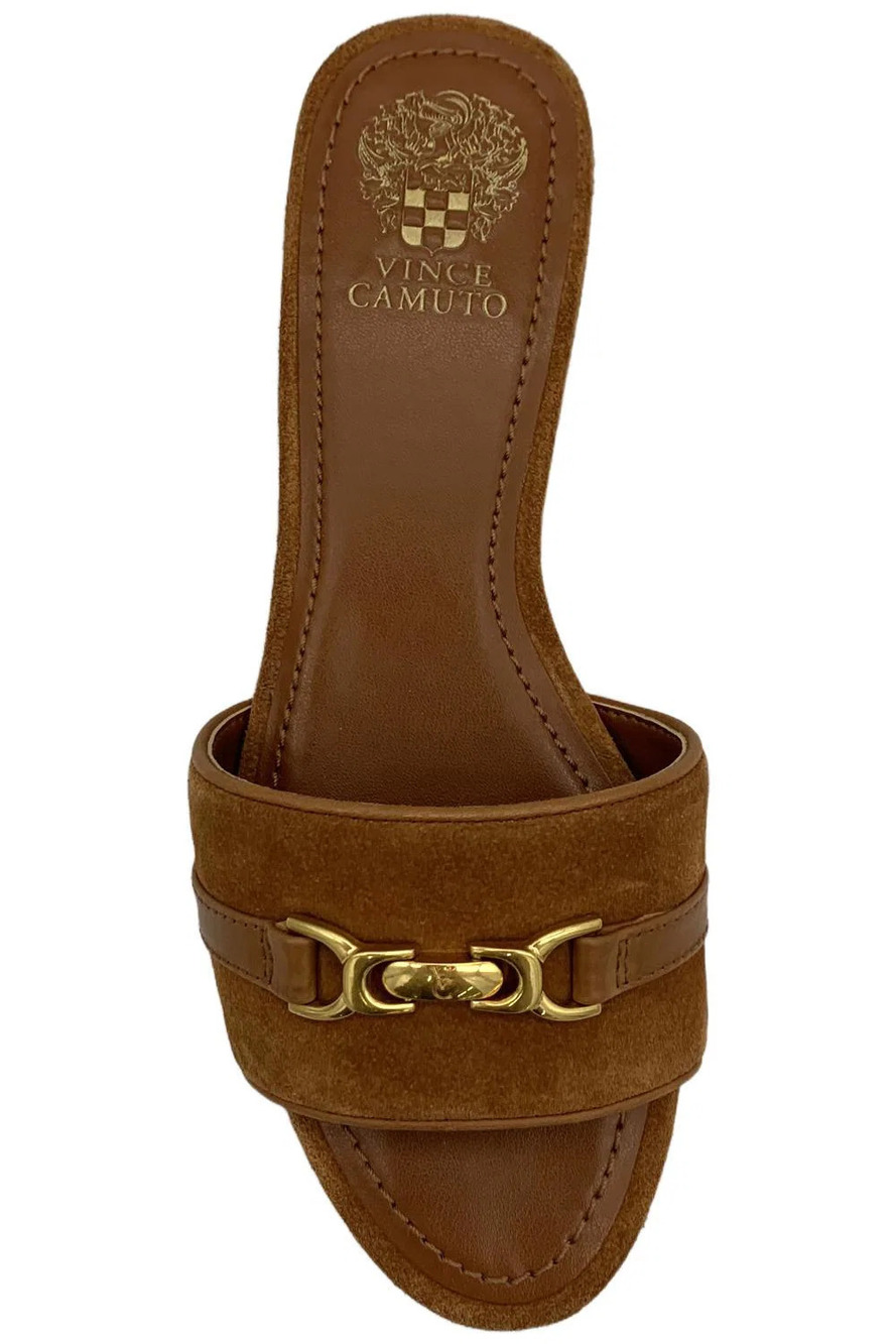 Vince Camuto Women's Leather or Raffia Slide Sandals Maxine Carmello - Medium - Picture 2 of 3
